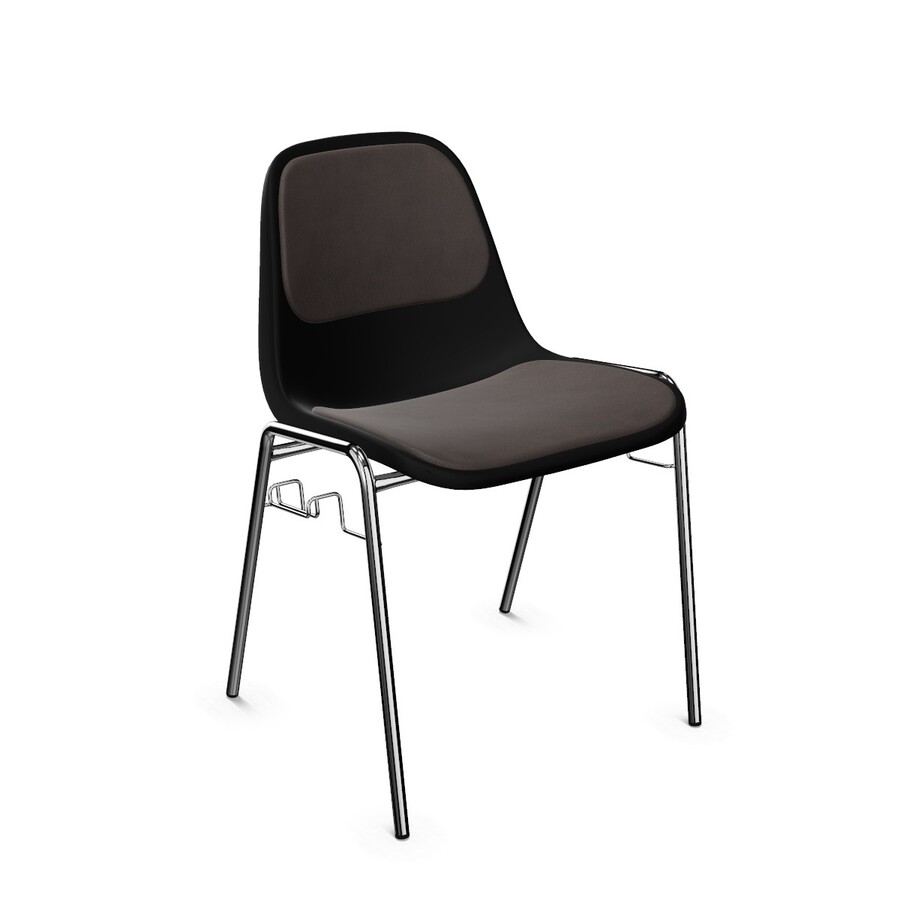 chrom / K-02 / skaj V62 Krzesło z tapicerowanymi nakładkami i łącznikiem BETA Click Plus