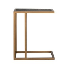 Stolik boczny BLACKBONE BRASS 55x35 - czarny fornir/mosiądz