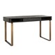 Biurko BLACKBONE BRASS 140x60 - czarny fornir/mosiądz