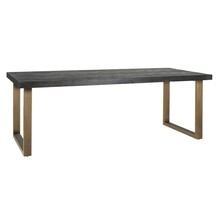 Stół prostokątny BLACKBONE BRASS 220 - czarny/mosiądz