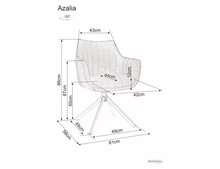 Krzesło obrotowe AZALIA Velvet - jasny szary Bluvel 03