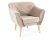 Fotel KARO 1 Velvet - buk/ciemny beżowy Bluvel 40