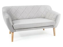 Sofa 2-osobowa KARO 2 Velvet - buk/jasny szary Bluvel 03