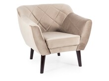 Fotel KARO 1 Velvet - wenge/ciemny beżowy Bluvel 40