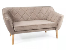 Sofa 2-osobowa KARO 2 Velvet - buk/ciemny beżowy Bluvel 40