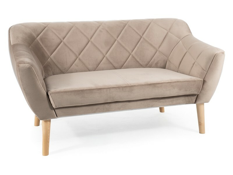 Sofa 2-osobowa KARO 2 Velvet - buk/ciemny beżowy Bluvel 40