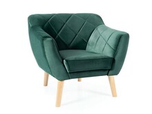 Fotel KARO 1 Velvet - buk/zielony Bluvel 78