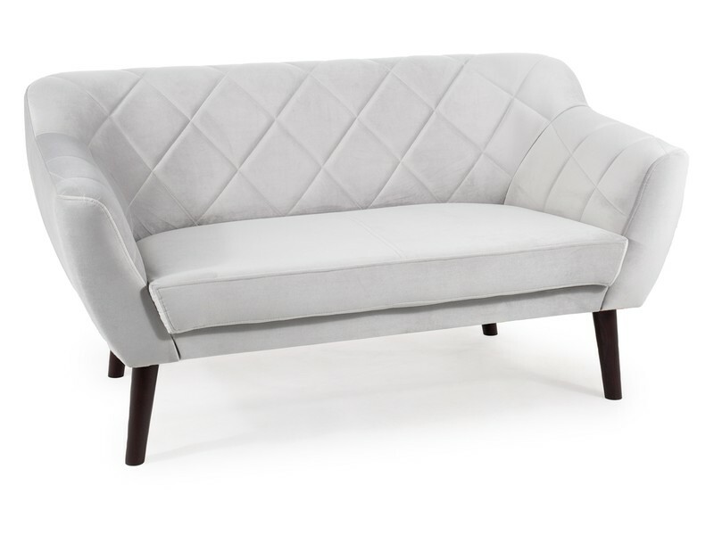 Sofa 2-osobowa KARO 2 Velvet - wenge/jasny szary Bluvel 03