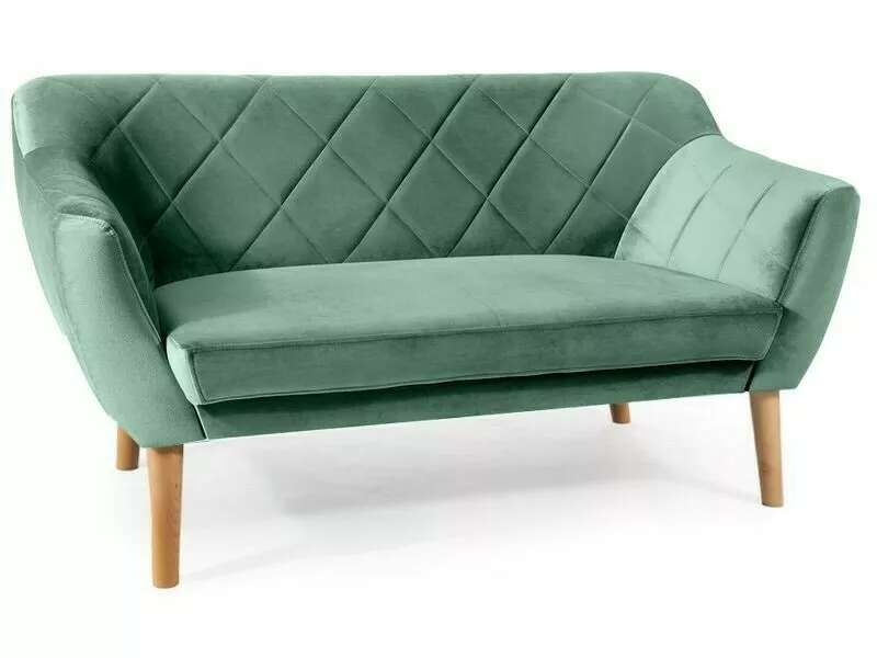 Sofa 2-osobowa KARO 2 Velvet - buk/zielony Bluvel 78