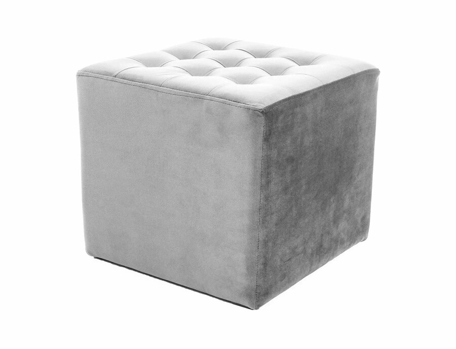 Puf LORI Velvet - jasny szary Bluvel 03