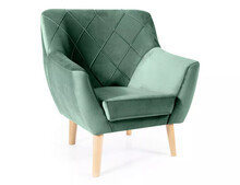 Fotel KIER 1 Velvet - buk/zielony Bluvel 78