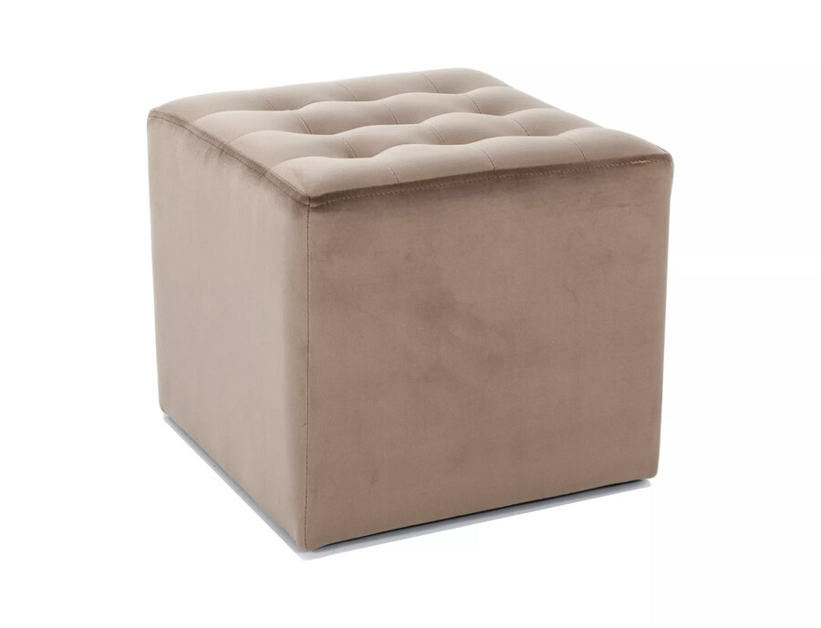 Puf LORI Velvet - ciemny beżowy Bluvel 40