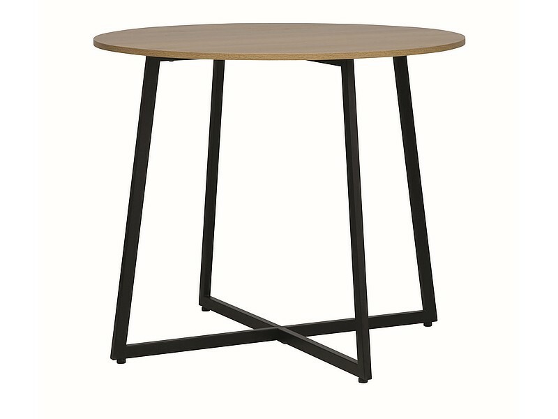 Stół okrągły LUNA 90 cm - dąb/czarny
