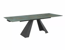 Stół rozkładany SALVADORE Ceramic 160/240x90 - turkusowy/czarny mat