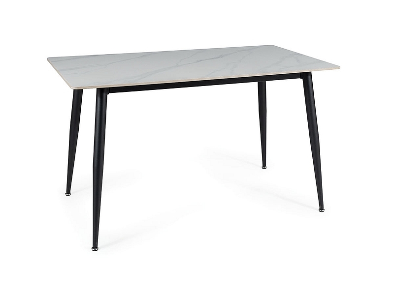 Stół RION 130x70 - biały marmur/czarny