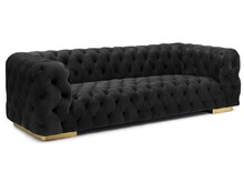 Sofa 3-osobowa CHESTER Velvet -  czarny
