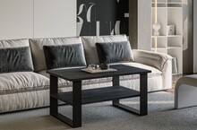 Ława z półką INGA 110x65 - ciemny beton