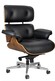 Fotel biurowy LOUNGE GUBERNATOR - czarny/orzech