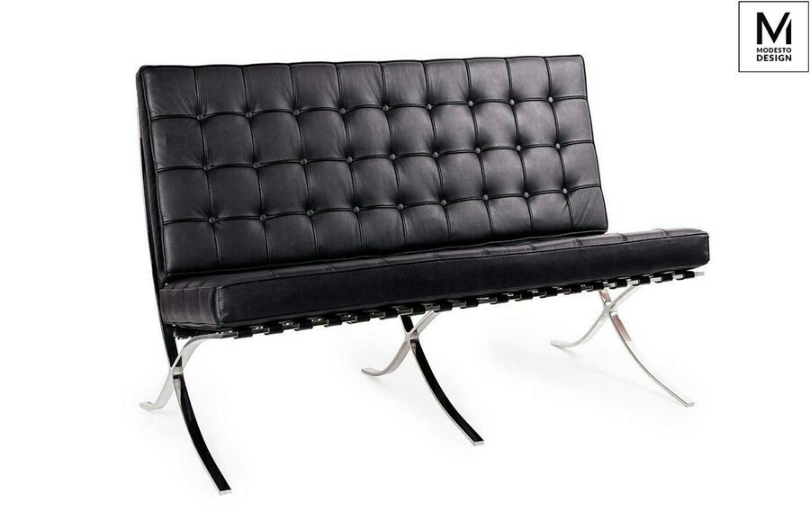 Sofa 2-osobowa BARCELON ekoskóra - czarny