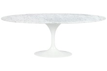 Stół owalny TULIP ELLIPSE 200x120 - biały marmur