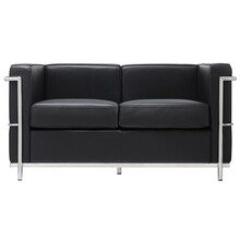 Sofa skórzana 2-osobowa SOFT LC2 - czarny