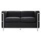 Sofa skórzana 2-osobowa SOFT LC2 - czarny