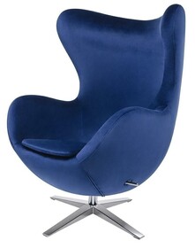 Fotel EGG SZEROKI VELVET - ciemny niebieski