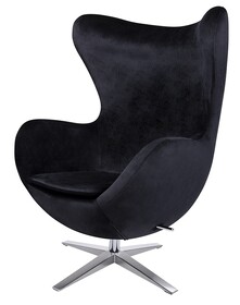 Fotel EGG SZEROKI VELVET - czarny