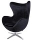 Fotel EGG SZEROKI VELVET - czarny