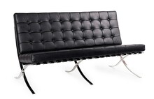 Sofa 3-osobowa skórzana BARCELON - czarny