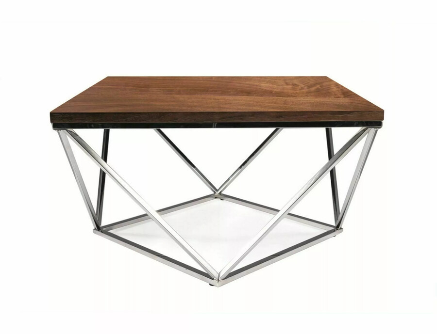 Stolik kawowy SILVER A 80x80 - orzech/srebrny