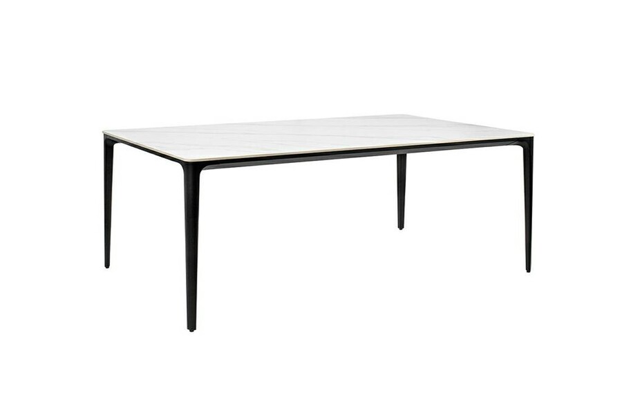 Stół SLIM 180x90 - biały marmur/czarny