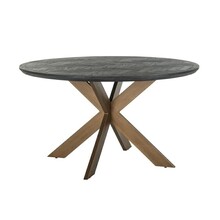 Stół okrągły jadalniany BLACKBONE BRASS 140 cm - czarny/mosiądz