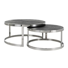 Zestaw dwóch stolików kawowych BLACKBONE SILVER - czarny/srebrny