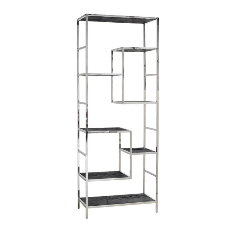 Regał BLACKBONE SILVER - czarny/srebrny