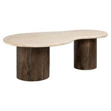 Stolik owalny DOUGLAS 120x70 - trawertyn/mango