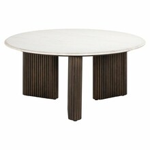 Stolik okrągły MAYFIELD 90 cm - biały/brązowy