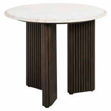 Stolik okrągły MAYFIELD 55 cm - biały/brązowy