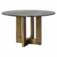 Stół okrągły COLLADA 130 cm - czarny/złoty