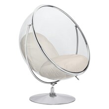 Fotel BUBBLE STAND 2 Velvet - beżowy/srebrny