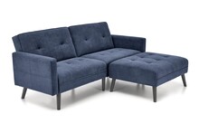Sofa rozkładana z podnóżkiem CORNELIUS - niebieski