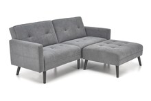 Sofa rozkładana z podnóżkiem CORNELIUS - popielaty