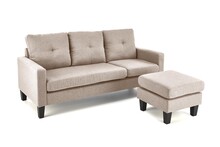 Sofa z podnóżkiem GERSON - beżowy