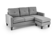 Sofa z podnóżkiem GERSON - popielaty