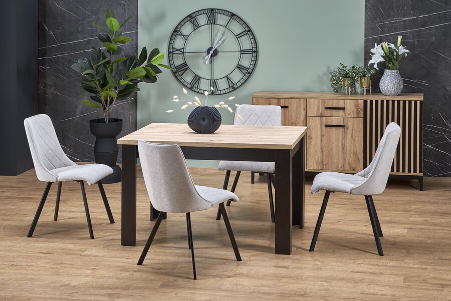 Stół rozkładany BAGIO 120-160x80 - dąb artisan/czarny