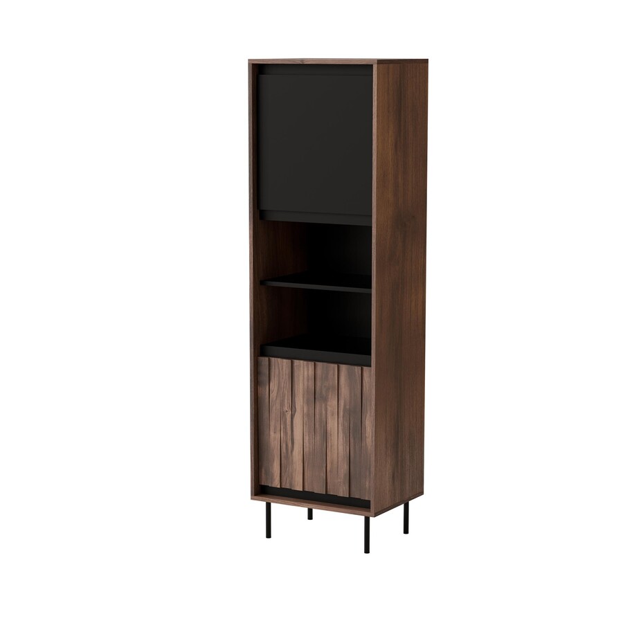 Witryna wąska SWING W-1 - orzech/czarny