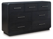 Komoda ROWANBECK B821-31, 7 szuflad - czarny