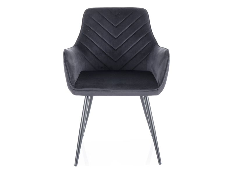 Krzesło z podłokietnikami FIG Velvet - czarny Bluvel 19