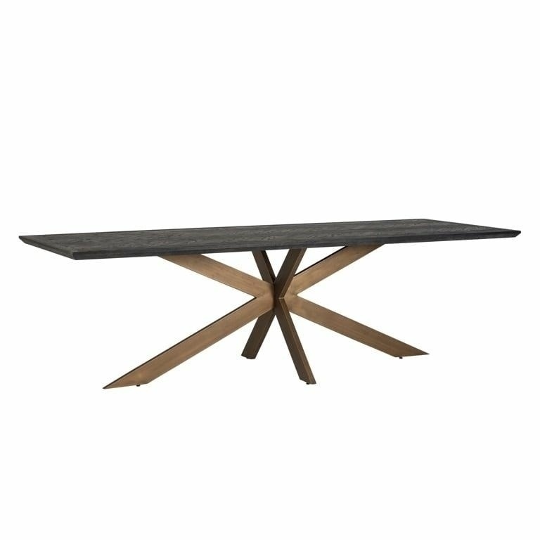 Stół jadalniany BLACKBONE BRASS 260x100 - czarny/mosiądz