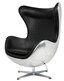 Fotel EGG AVIATOR PU - czarny/srebrny